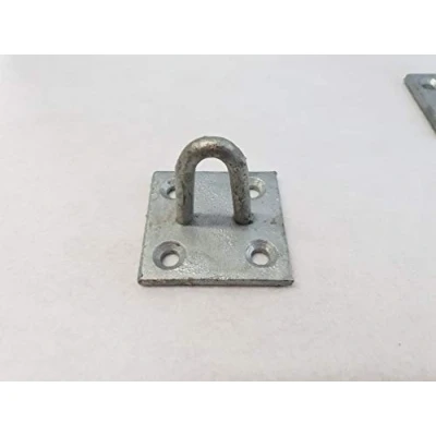 Image of Heavy Duty Galvanised Eye on Plate for Washing Line Rope Cord Hoist Winch Pulley