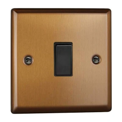 Image of Varilight Urban Brushed Bronze 1 Gang 20 Amp Double Pole Rocker Switch