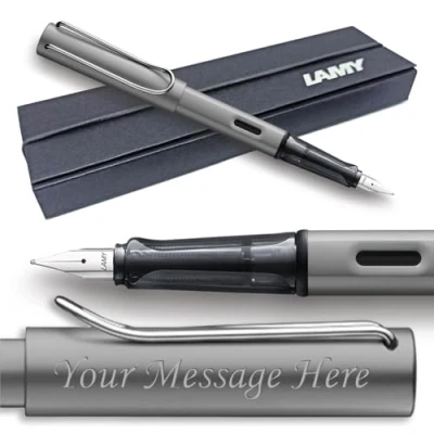 Image of Lamy Al Star Fountain Pen Choose Colour/Nib Width (GIFT BOXED) Engraving Available (Broad Nib, Graphite)
