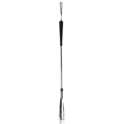 Image of HOMECRAFT Chromed Shoehorn (Eligible for VAT relief in the UK), 600 mm Long, Sturdy, Durable, Metal Shoe Horn with Plastic Handle &amp; Loop to Hang, Makes it Easier Put Shoes On Without Bending Over