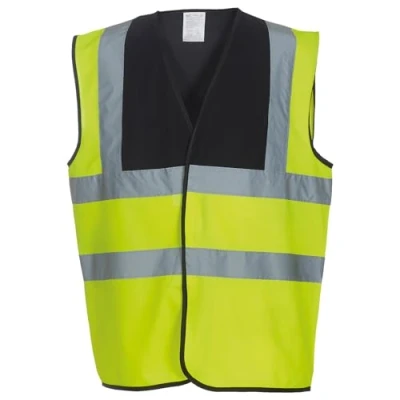 Image of Yoko Men&#039;s Yk001/Hvw100 Hi Vis 2 Band and Braces Waistcoat Black/Yellow, Medium