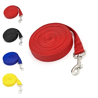 Image of Dog Training lead Leash Extra Long Line, 10m Nylon for Large Medium &amp; Small Dogs Great Pet Recall Obedience, Play, Running, Camping Backyard Strong with Metal Components (Red)