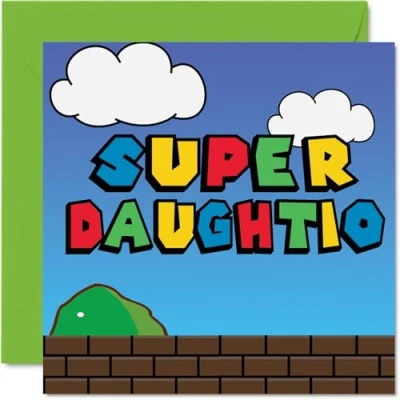 Image of Birthday Cards for Daughter Super Daughtio Funny Happy Card from Mum Dad, Gifts, 145mm x Joke Greeting Women Her