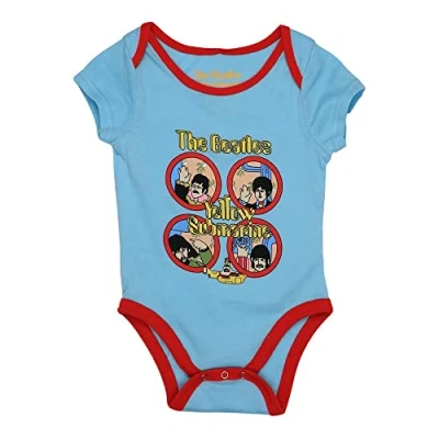 Image of The Beatles Sleepsuit Yellow Submarine Portholes Official 0 to 24 Months Taglia Unica, lightblue, X Small
