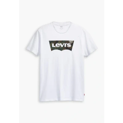 Image of Levi&#039;s Housemark Graphic Print Tshirt, Men&#039;s, Size: XS, Bw logo dress blues