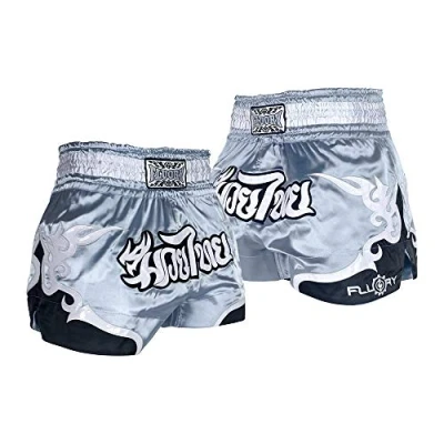 Image of FLUORY Muay Thai Fight Shorts,MMA Shorts Clothing Training Cage Fighting Grappling Martial Arts Kickboxing Clothing, Mtsf53yinhui, Large
