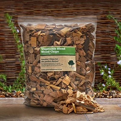 Image of Smoking/Smoker Wood Chips Jumbo 4.5 Litre Bag (24 Great Flavours 100% Natural Nothing Added) Smoking Food in a Smoker/BBQ Many from our own Woodland (Vegetable Chip Blend)