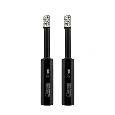 Image of SHDIATOOL Diamond Tile Drill Bits 5mm Hole Saw for Porcelain Ceramic Stone Granite Marble,Hex Shank Drilling,2PCS