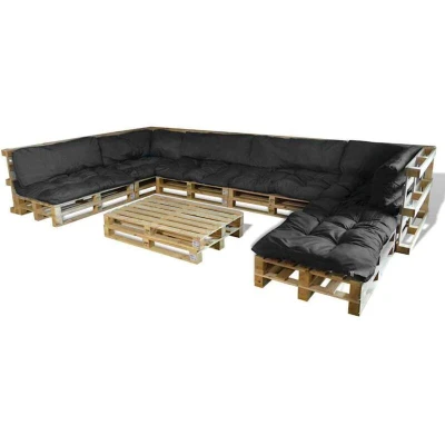 Image of vidaXL Pallet Sofa Cushions 13 pcs Grey Fabric