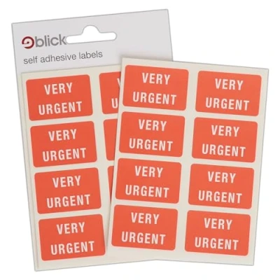 Image of Blick Labels, Shipping, Self Adhesive Stickers, Very Urgent, 24mm x 35mm, 56 for Home, Office, Family, School, Letters