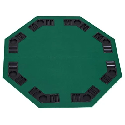 Image of HOMCOM 1.2m/48 Inches Foldable Poker Table Top 8 Players Blackjack Tables Casino Chip Trays