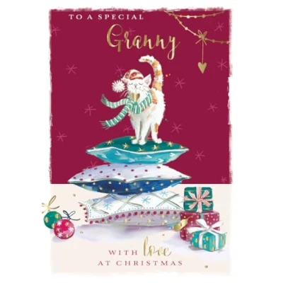 Image of The Wildlife Special Granny Christmas Cat Card Xmas Greeting Cards X15404GH