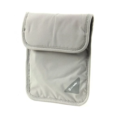 Image of Pacsafe Coversafe X75 Neck Pouch Canvas &amp; Beach Tote Bag, 18 cm, Grey