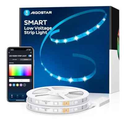 Image of Aigostar Alexa led Strip Lights 10m, Smart Strips Lights, Light for Gaming TV Monitor Backlight Bedroom Home Christmas Party, 2 Rolls of 5m