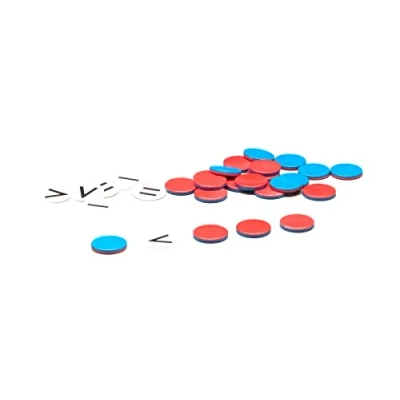 Image of WISSNER active learning Counting Chips for students, 22 pieces with 10 arithmetic signs, RE Plastic