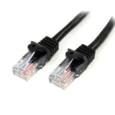 Image of StarTech.com 0.5m Black Cat5e Patch Cable with Snagless RJ45 Connectors Short Ethernet 0.5 m Cat 5e UTP (45PAT50CMBK)