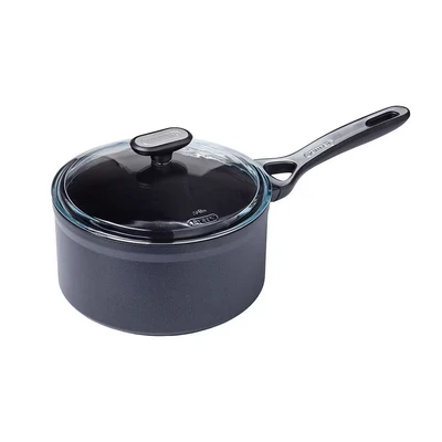 Image of Pyrex 1454035 Origin+ Saucepan with Healthy Non Stick Coating Suitable for All Heat Sources Including Induction Aluminium Quartz Grey 18 cm, Transparent