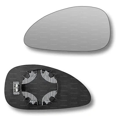 Image of Less4spares Replacement Wing Mirror Glass Left Compatible with Citroen C4 2004 2009 CLIP ON Passnager Near Side N/S Heated Convex