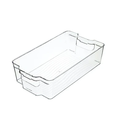 Image of KitchenCraft Large Fridge Safe Plastic Kitchen Storage Box, 21cm x 37.5cm 10cm /8 x14½&quot; 4&quot; Transparent