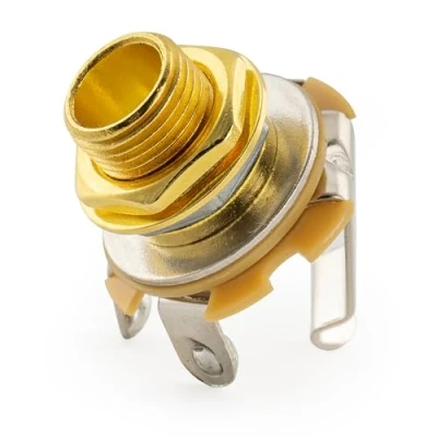 Image of Musiclily Basic 1/4 Inch 6.35mm Mono Output Jack Socket for Strat Tele Style Electric Guitar Bass, Gold