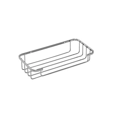 Image of Croydex Chrome Wall Mounted Cosmetic Shower Basket for Bathroom, 5 Year Rust Free Guarantee, Silver
