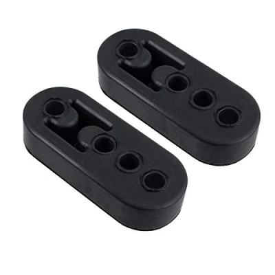 Image of Bohaner 2 Pack Universal Heavy Duty Exhaust Mount Rubber 4 Holes 12mm Bracket Hanger, Hangers(Black)