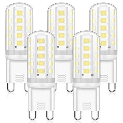 Image of Eco.Luma 5W G9 LED Bulbs Not Dimmable, 6000K Cool White, Replace 40W 50W Halogen Lamps, AC 220 240V Bi Pin Base, 360 Beam Angle, Pack of 5