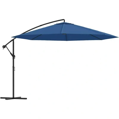 Image of vidaXL Cantilever Garden Parasol with Aluminium Pole 350 cm Blue