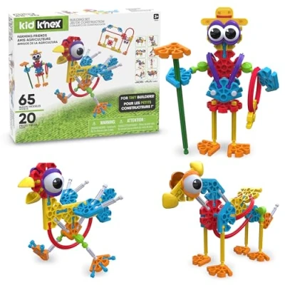 Image of Kid K&#039;NEX Farmin&#039; Friends 20 Model Building Set 61 Pieces, Preschool Toy, Early Childhood Set, Engineering for Kids, STEM Educational Toys Girls Boys Age 3+ Basic Fun 85052