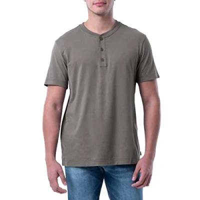 Image of Lee Men&#039;s Short Sleeve Soft Washed Cotton Henley T Shirt, Smocked Pearl, 38/40