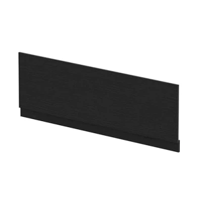 Image of 1700mm Bath MFC Front Panel &amp; Plinth Woodgrain Charcoal Black