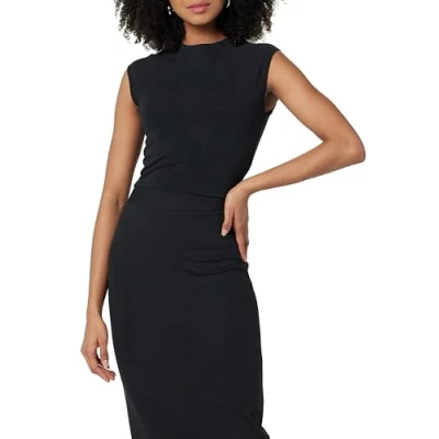 Image of The Drop Women&#039;s Eloisa Cap Sleeve Crop Top, Black, 4XL Plus