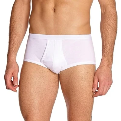 Image of Eminence Men&#039;s Pure Cotton High Waist Open Brief, White, D 7 / US XL UK 38 /FR 5