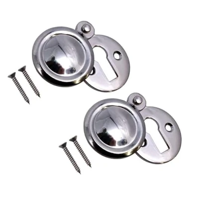 Image of TERF® Polished Chrome Escutcheon Covered 35mm Keyhole Cover including Fixing Screw Pack of 2