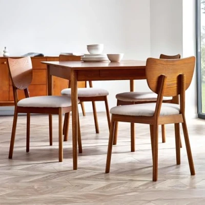 Image of Julian Bowen Set of 2 Lowry Dining Chairs, Cherry Ash, 81 x 54 49cm