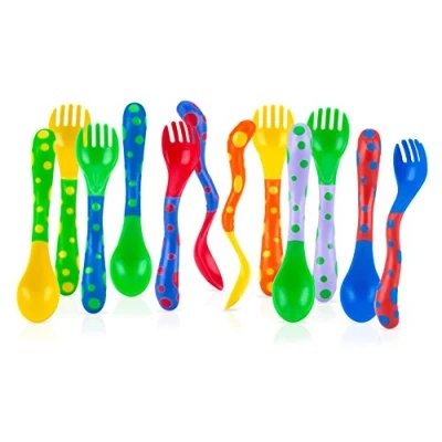 Image of Nuby Spoons and Forks, Colors May Vary, 4 Count