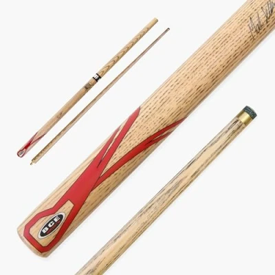 Image of BCE Mark Selby RED CLASSIC Ash Weight Adjustable 2pc Pool Snooker Cue 9.5mm