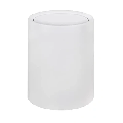 Image of WENKO Atri swing top cosmetic bin, 6 litre waste bin with lid made plastic inner bucket, cover to put over makes liner invisible, (W/D x H): Ø 21 25.5 cm, black