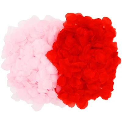 Image of 1200 Pieces Red&amp;Pink Rose Petals, Artificial Flowers No Taste Emulation Petals for Romantic Scenes Wedding Anniversary, birthday, Confession Decoration, Waterproof and Do Not Fade