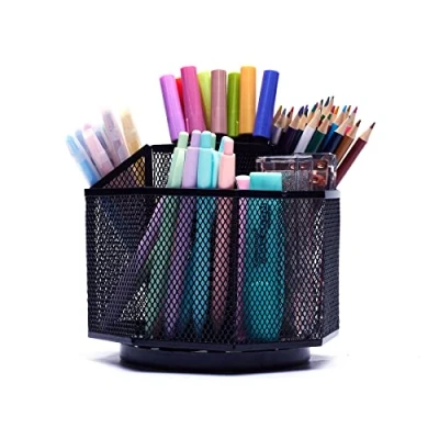 Image of EXERZ Desk Organiser/Mesh Tidy Caddy/Pencil Holder/Multifunctional 360 Rotating