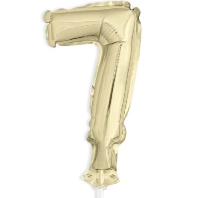 Image of Gold Foil Number 7 Balloon Cake Topper (12cm) Perfect for Birthdays, Anniversaries, &amp; Milestone Events 1 Pc