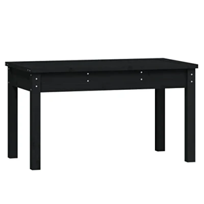 Image of vidaXL Garden Bench 80x44x45 cm in Solid Pine Wood with Classic Black Finish Lightweight, Durable Outdoor Seat Rustic Design