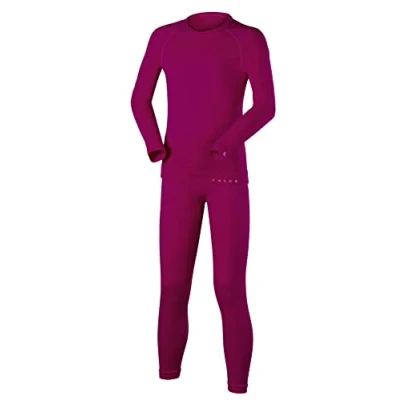 Image of FALKE Unisex Kids Maximum Warm K UW Functional Yarn Quick Dry 1 Piece Base Layer Set, Pink (Berry 8284), 5 6
