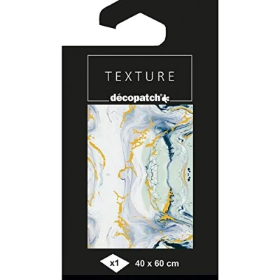 Image of Décopatch Ref TD797C Texture Collection Marble Effect Pattern Contains 1 Sheet of 40 x 60cm Textured Paper, Foil Printing for Metallic Effects