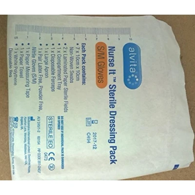 Image of Alvita Nurse It Sterile Dressing Pack with Small Medium Gloves of 10 (Packaging may differ)
