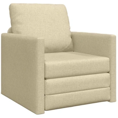 Image of vidaXL Floor Sofa Bed 2 in 1 Cream 74x77x81 cm Fabric