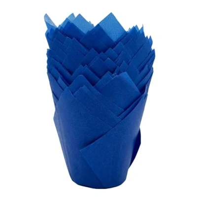 Image of Scrumptious Sprinkles Tulip Muffin Cases, Blue x 50