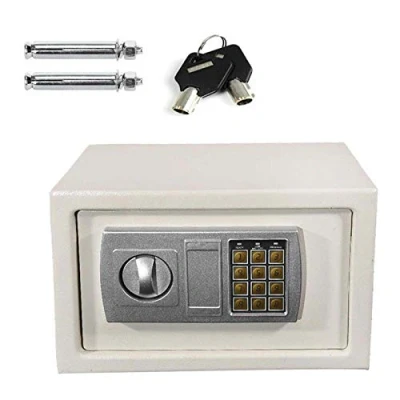 Image of Fireproof Digital Safe Box Home Safes Cash Anti theft Electronic Documents Safety Security Solid Steel with Full digit Keypad, 2 Keys and Bolts 8.5L (31x20x20cm, White)