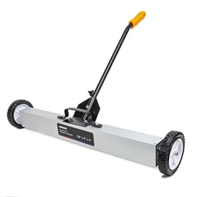 Image of NEIKO 53418A 36 Inch Magnetic Pickup Sweeper with Wheels, Adjustable Handle, and Floor Magnet, Heavy Duty Magnet to Pick Up Nails, 55 Pound Capacity