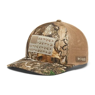Image of Columbia PHG Camo Mesh Ball Cap, Realtree Edge, Game Flag, S M